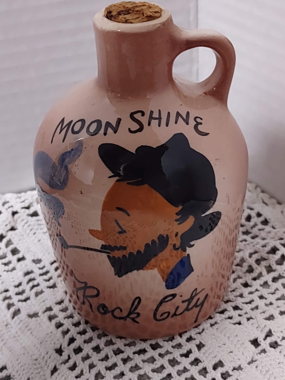Vintage Moonshine Rock City Ceramic Jug Empty Decanter